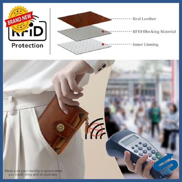 Genuine Leather RFID Wallet Women's Bifold Compact Card Holder ID Window - Picture 6 of 7